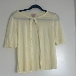LOFT Butter Yellow  Knit Cardigan